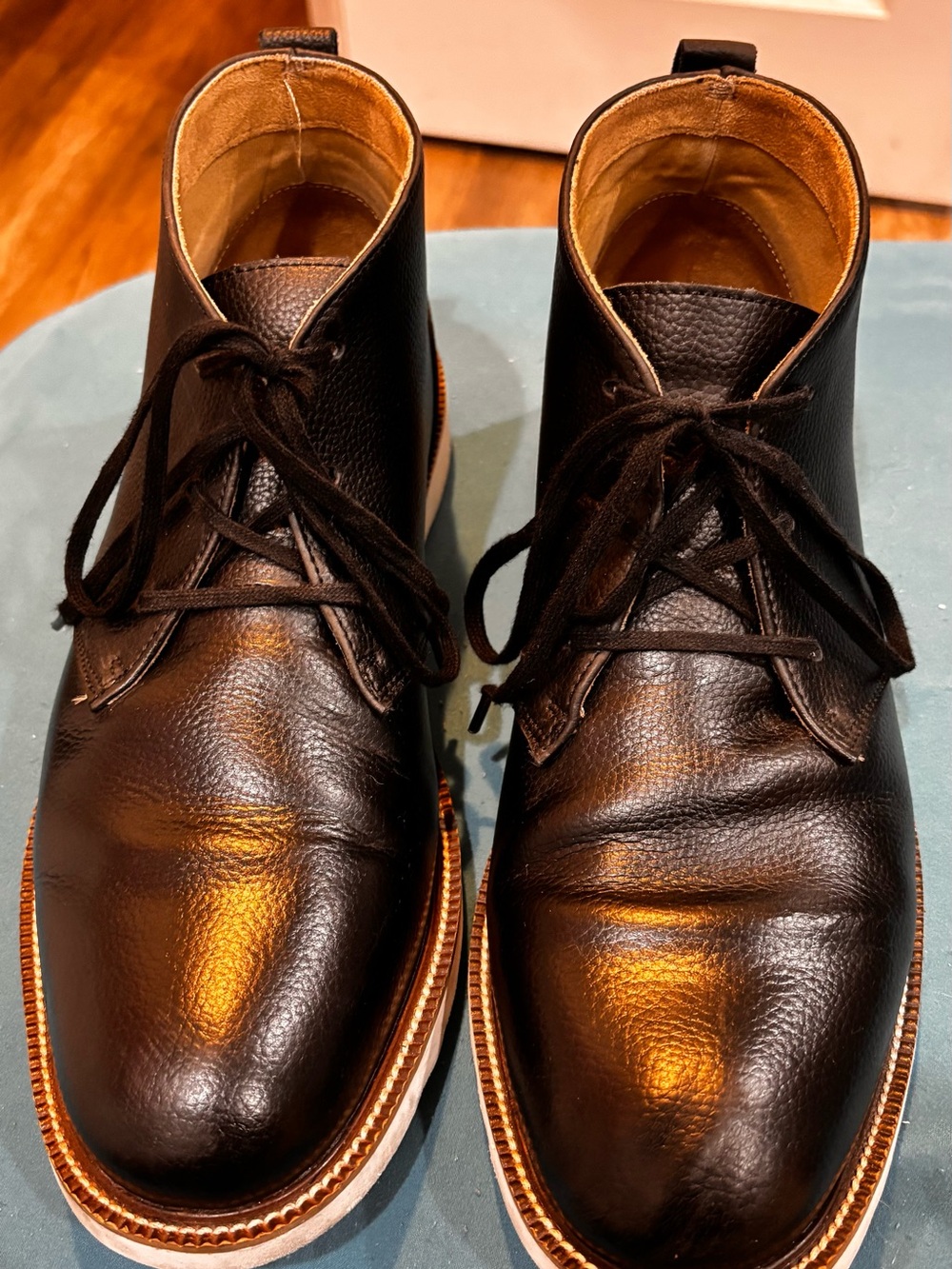 Hush Puppies Black Leather Men's Chukka Boots